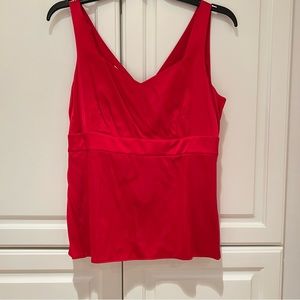 Talbots Red Camisole Tank Top Silk Size 8 Side Zip Holiday Red Sleeveless NWT